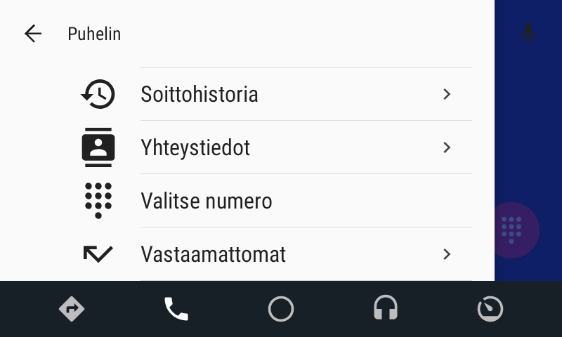 Android Auto yhteystiedot