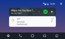 Android Auto päänäkymä